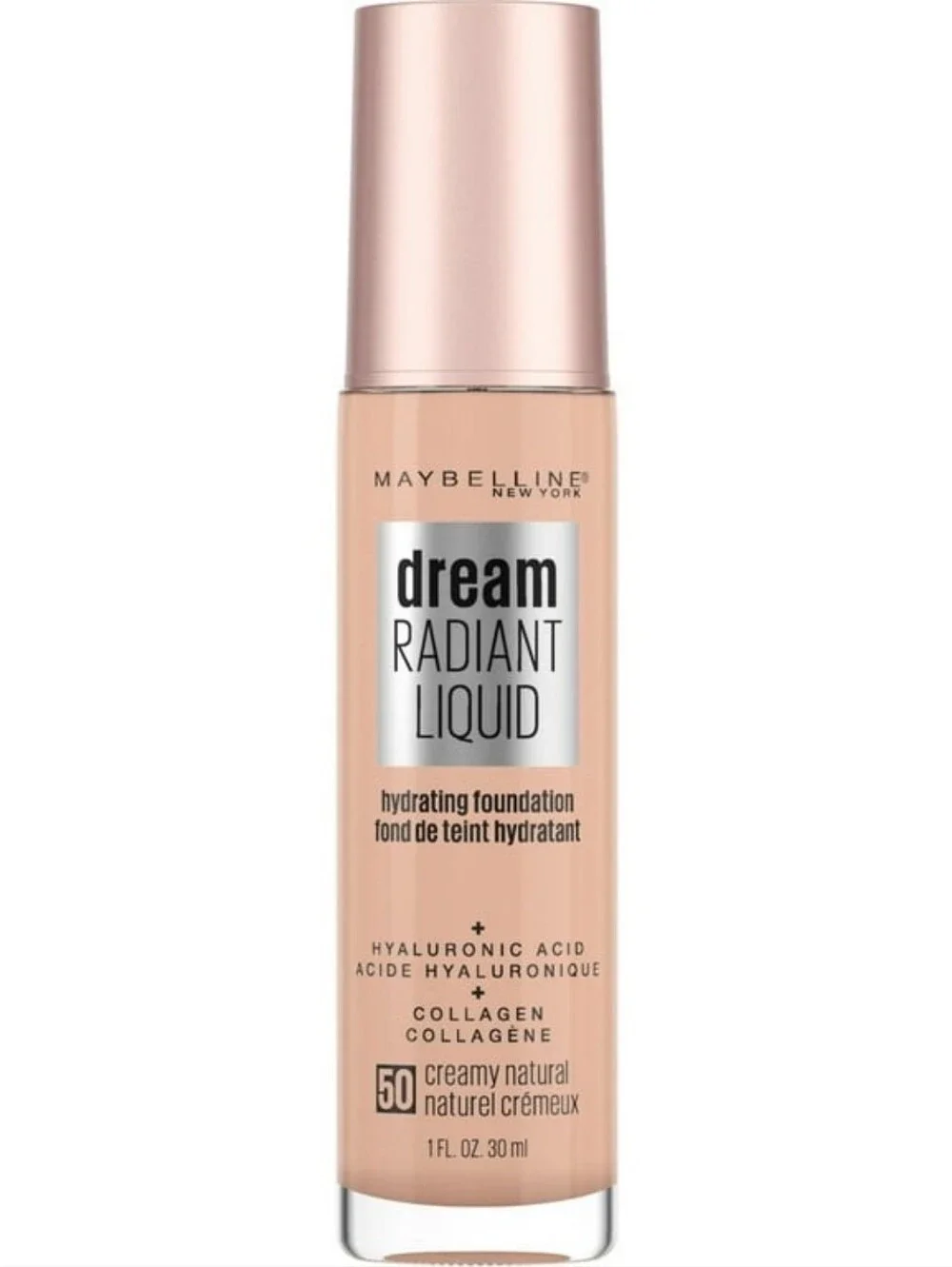 2 x Maybelline Dream Radiant Medium Coverage Foundation, 50 Creamy Natural